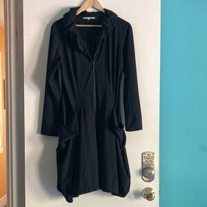 Sun Light Paris T4 Black Avant Garde Jacket Size M Zip Front Fits Up to Size 10